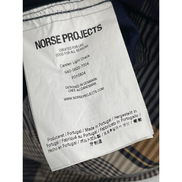 Norse Project Shirt Carsten Light Check Plaid Short Sleeve Button Front Medium - Picture 8 of 11